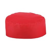 whites chefs skull cap red