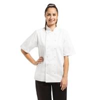 Whites Vegas Unisex Chefs Jacket Short Sleeve White No Pocket L