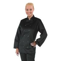 Whites Vegas Unisex Chefs Jacket Long Sleeve No Pocket Black XXL