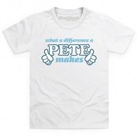 what a difference a pete makes kids t shirt
