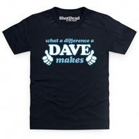 what a difference a dave makes kids t shirt