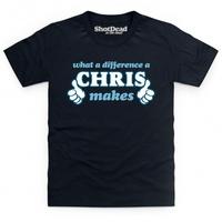 what a difference a chris makes kids t shirt