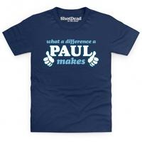 what a difference a paul makes kids t shirt