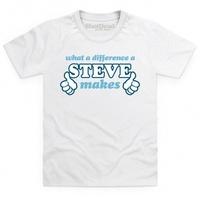 what a difference a steve makes kids t shirt