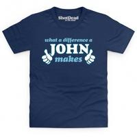what a difference a john makes kids t shirt