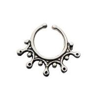 white brass faux septum ring size one size