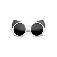 White Oversized Cat Eye Sunglasses