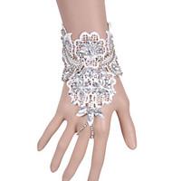 White Wrist Length Fingerless Glove Lace Bridal Gloves / Party/ Evening Gloves Ring Bracelet(1pc)