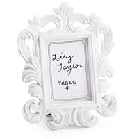 white elegant photo frameplace card holder wedding party decoration