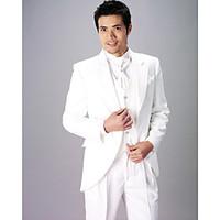 White Polyester Slim Fit Two-Piece Tuxedo