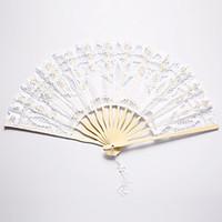 white crown design lace hand fan