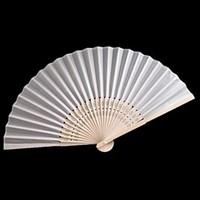 white polyester fiber hand fan set of 4