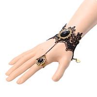 White Wrist Length Fingerless Glove Lace Bridal Gloves / Party/ Evening Gloves Ring Bracelet(1pc)