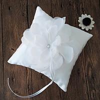 White 1 Ribbons Rhinestones Petals Satin