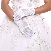 White Ladies\' Elbow Length Glove Party/Evening Fingertips Glove Opera Length With DIY Pearls and Rhinestones