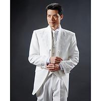 white polyester slim fit two piece tuxedo