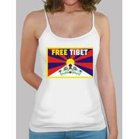 white strapless shirt woman - free tibet