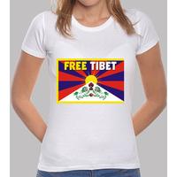 white shirt woman - free tibet