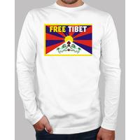 white shirt manga long kid - free tibet