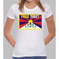 white shirt woman - free tibet
