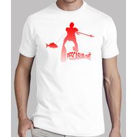 white shirt - red silhouette