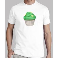 white shirt mint cupcake