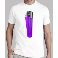 white shirt purple lighter