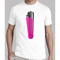 white shirt pink lighter