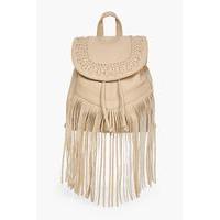 whipstitch tassel fringe rucksack taupe