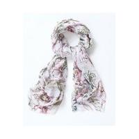 white pink amp green flower print scarf