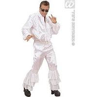 White Satin Pants Withsequins Belt Mens Costume Medium For 70s Travolta Night