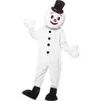 white snowman mascot costume