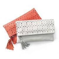 White Leather Clutch Bag