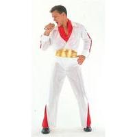 White & Red Men\'s Elvis Rock Star Costume