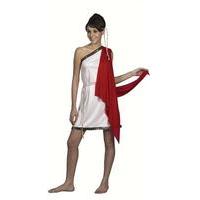 white red ladies toga costume
