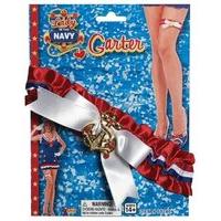 White & Red Lady In The Navy Garter