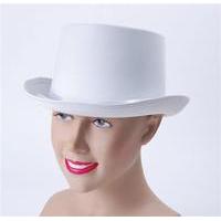 White Satin Look Adult\'s Top Hat