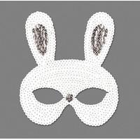 White Sequin Rabbit Eye Mask