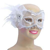 White Transparent Eye Mask With Side Feather
