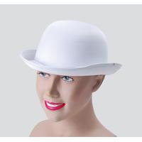 White Satin Look Bowler Hat