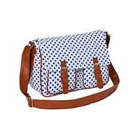 White Dotty Canvas Satchel