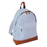 White Dotty Canvas Back Pack