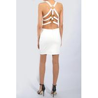 White Strap Back Bodycon Dress