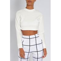 white long sleeve crop top