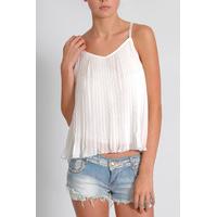 White Pleated Swing Top
