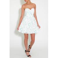 white paisley lace prom dress