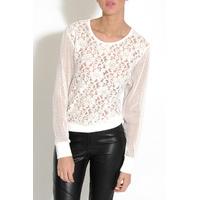 White Lace Long Sleeve Top