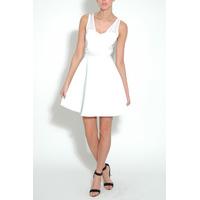 White Mesh Strap Skater Dress