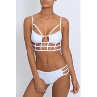 White Cage Strap Bikini