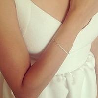 white pearl strand bracelet